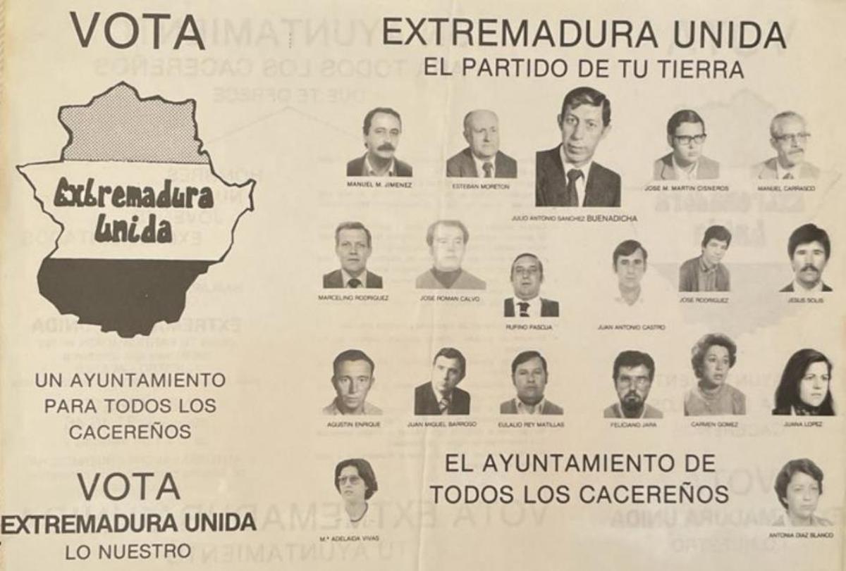 La candidatura con la que se presentó a alcalde en 1983.