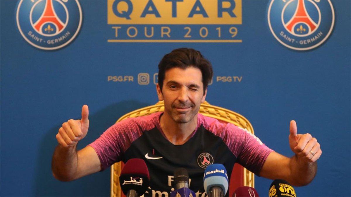 Buffon, durante su comparecencia en Doha