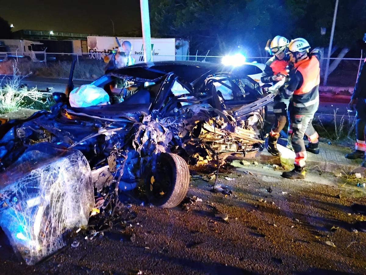 El coche en el que viajaba el hombre fallecido tras la colisión cerca de Son Banya.
