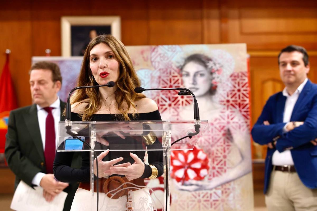 Marta Fernández Jodar explicando su cartel.