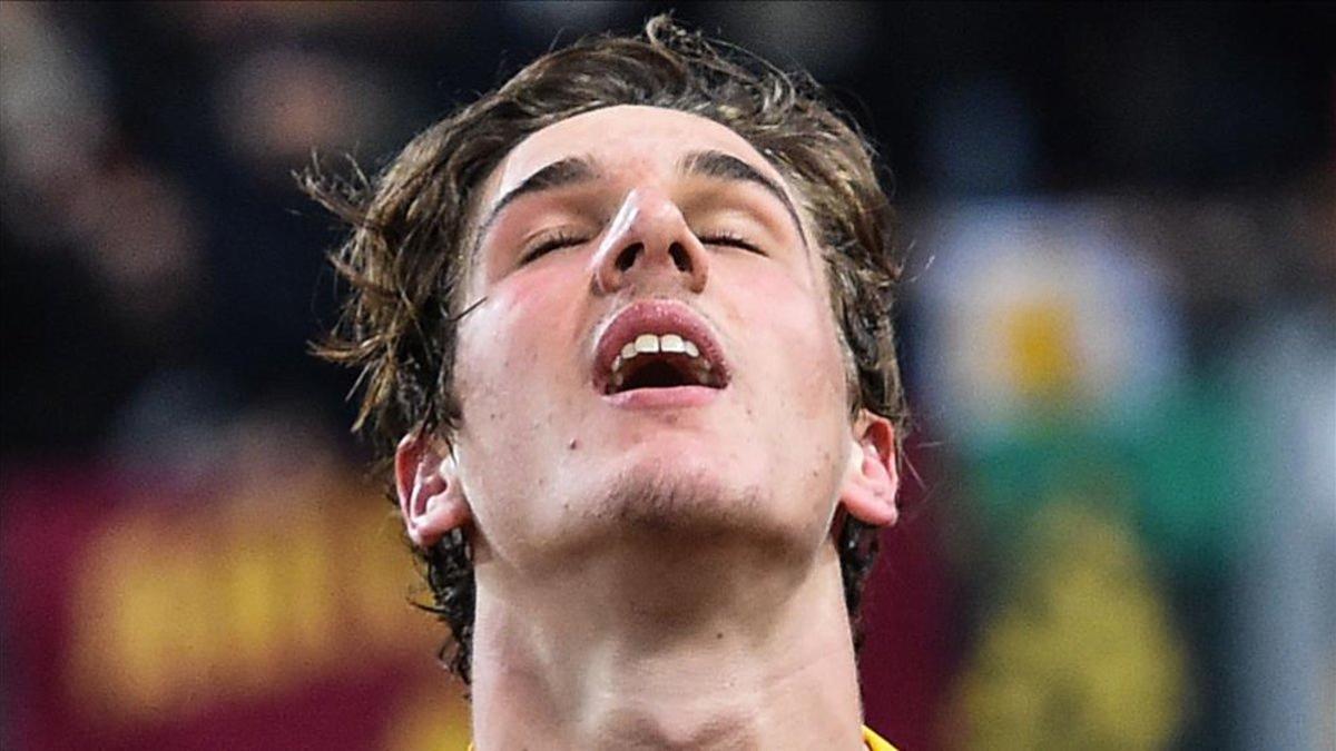 Zaniolo celebrando uno de los goles ante el Porto