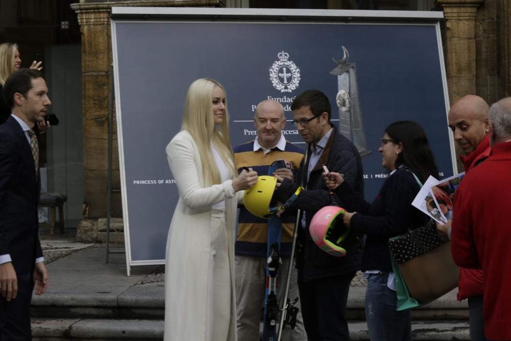 Premios Princesa de Asturias 2019: Lindsey Vonn posa en el hotel de la Reconquista y ofrece su primera rueda de prensa