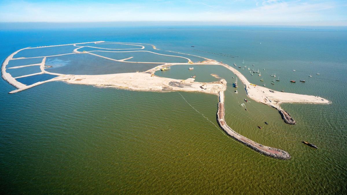 Islas artificiales en el lago Markermeer.