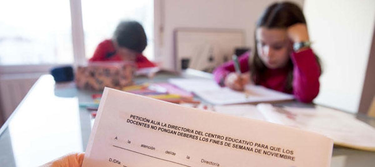 Formulario de boicot a los deberes en noviembre.