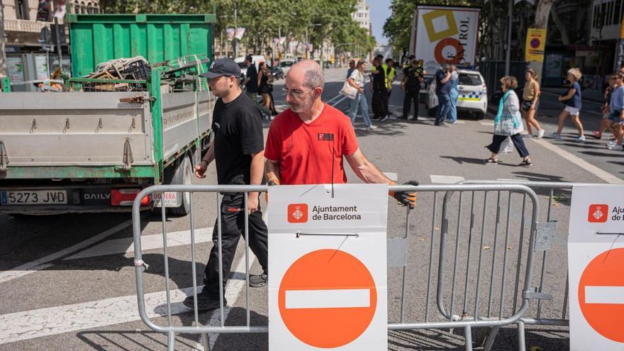 Preparativos para la exhibición de F1 en Barcelona