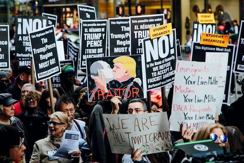 Manifestaciones anti-Trump toman las calles de Nueva York