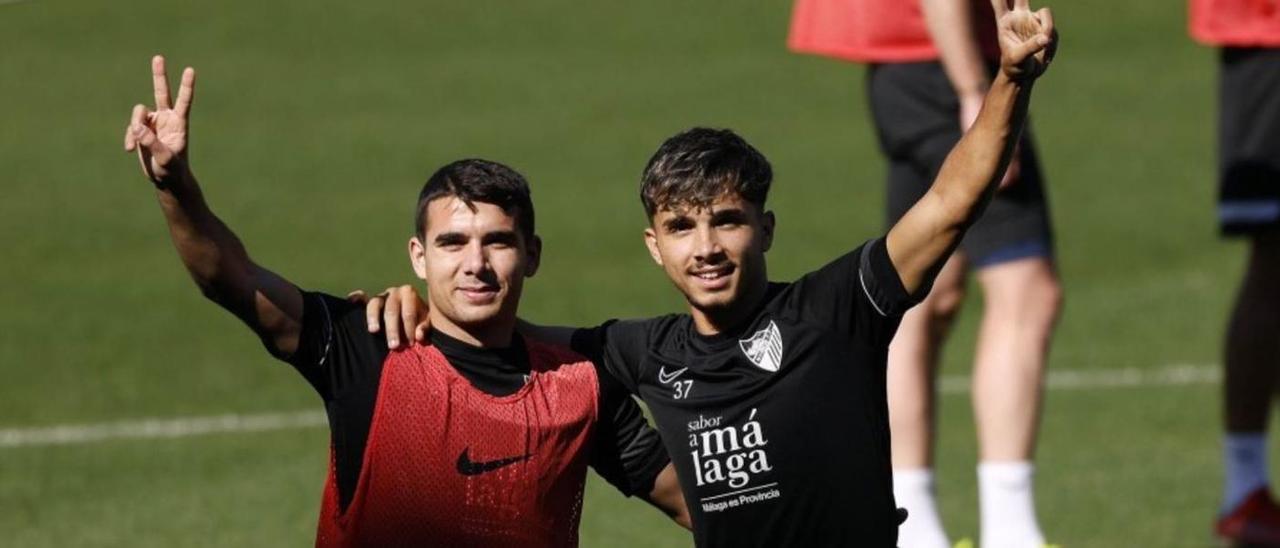 Víctor Gómez y Kevin, en un entrenamiento.