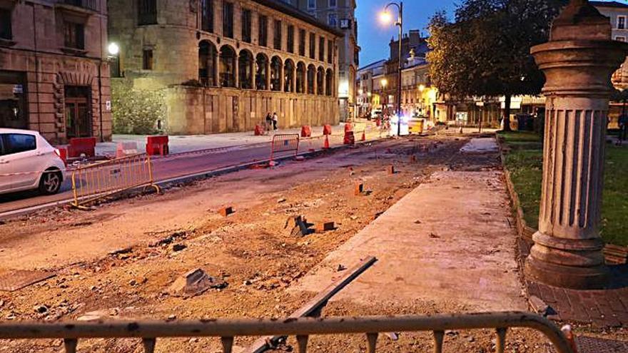 La calle La Muralla, en obras, en la actualidad. | R. Solís