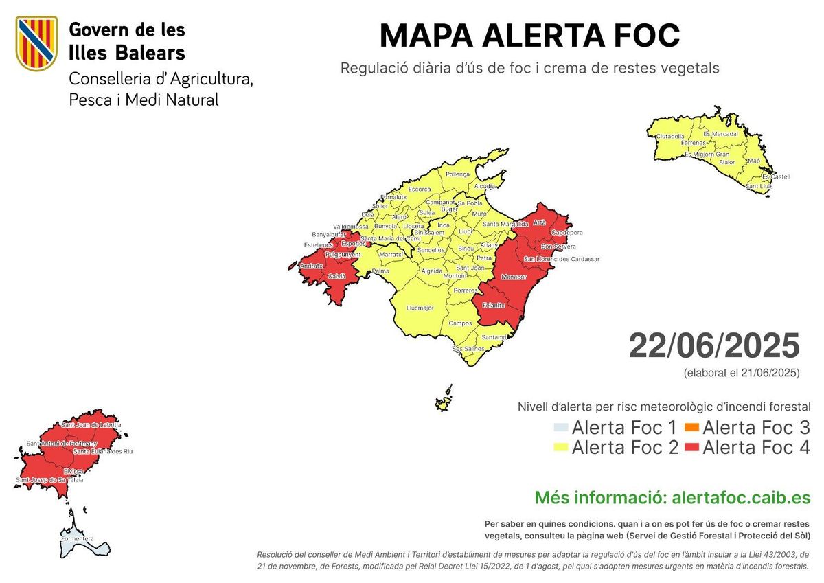 El nivel rojo se extiende a toda Ibiza