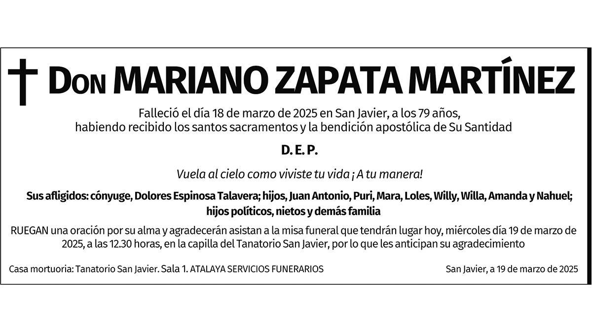 D. Mariano Zapata Martínez