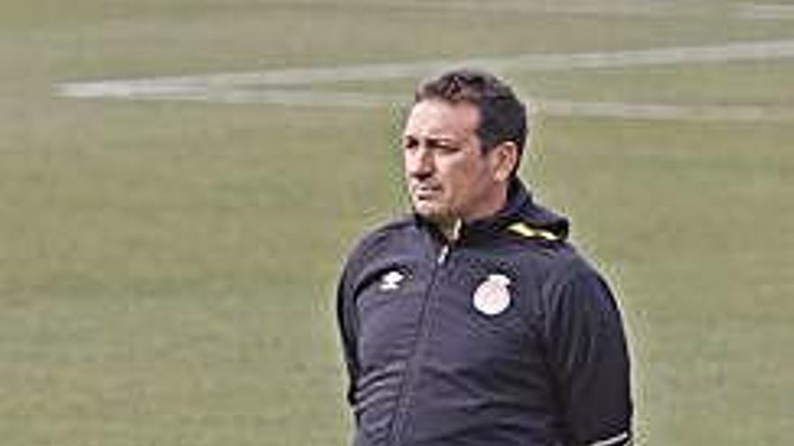 Eusebio Sacristán, en un entrenament a La Vinya.