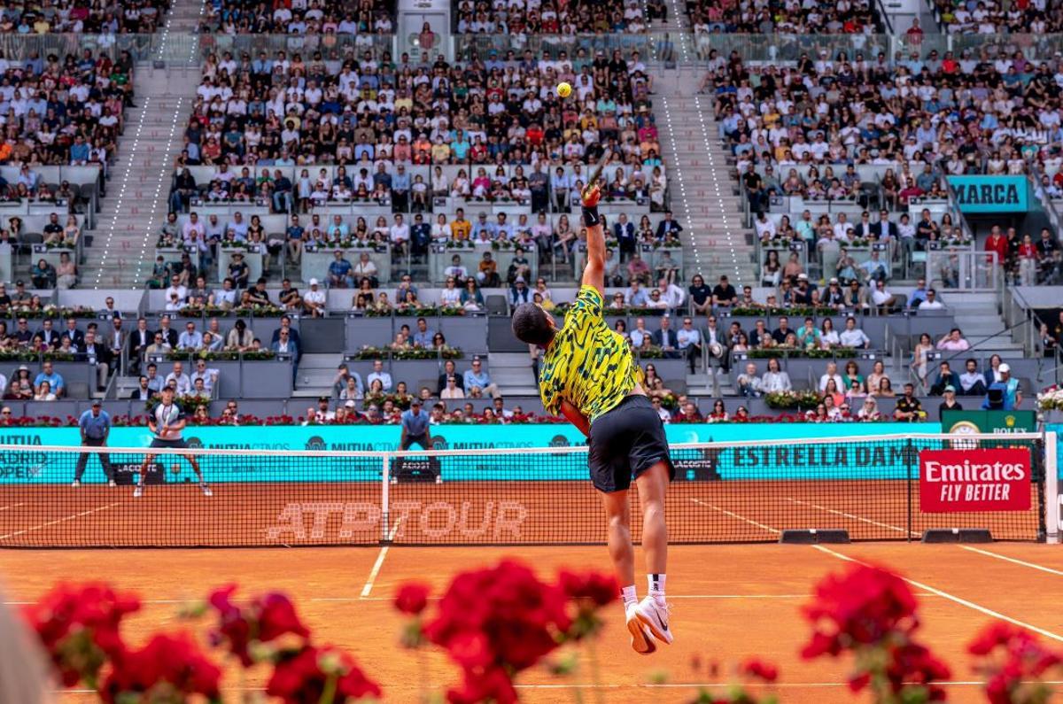 Carlos Alcaraz, en su estreno en el Mutua Madrid Open.
