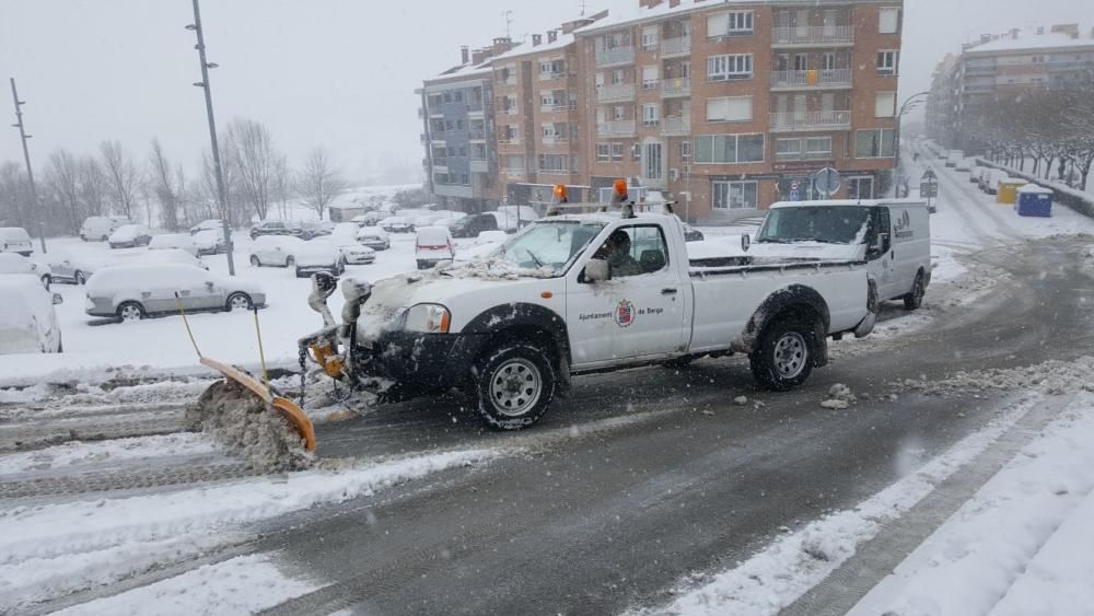 Els efectes de la nevada a Berga