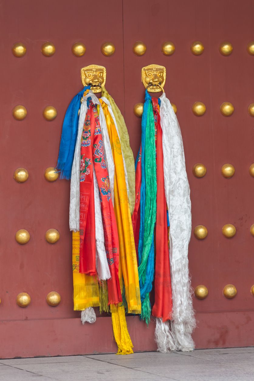 Cada detalle en Kee Gompa es único. Aquí, una puerta con sus tiradores decorativos.