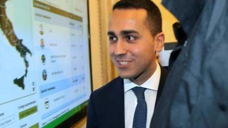 El líder del Moviment 5 Estrelles, Luigi di Maio, ahir