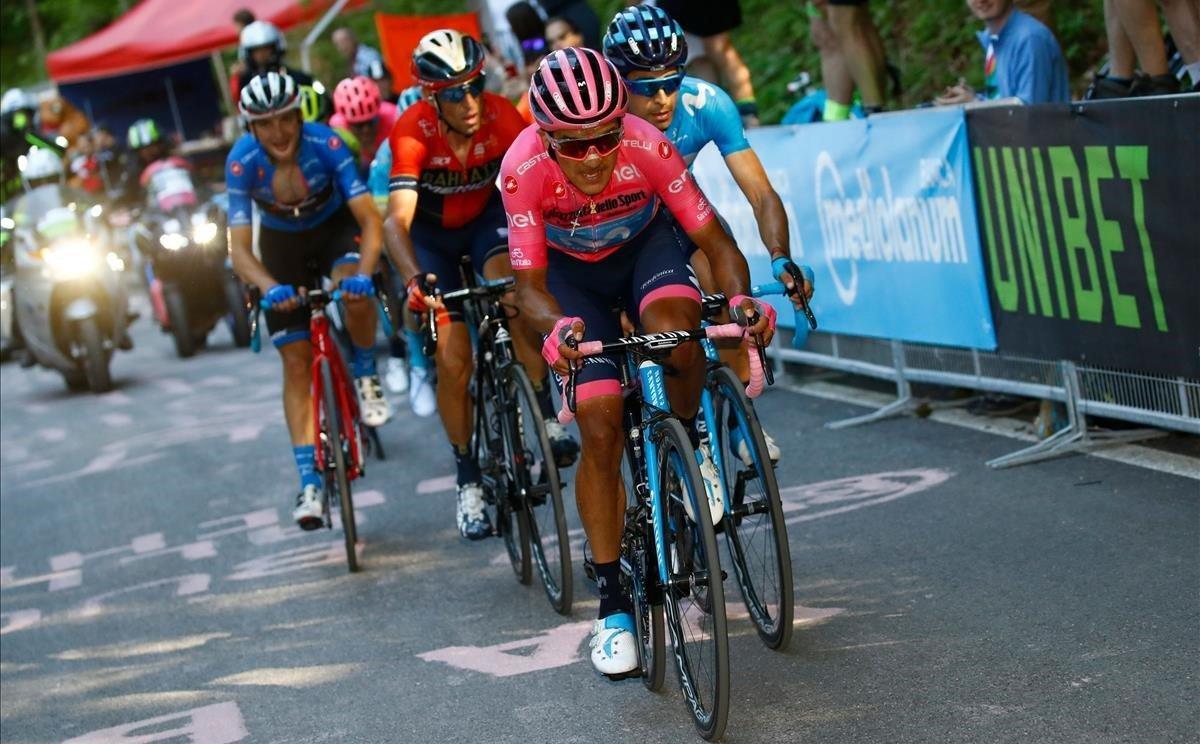 El grupo de favoritos, en el Giro del año pasado. El grupo de favoritos, en el Giro del año pasado.