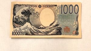 Un billete de 1.000 yenes.