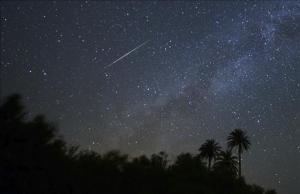 Perseidas vistas desde el barranco de Ajuy, en Pajara (Fuerteventura).