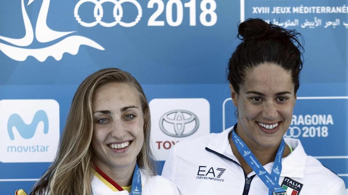 Lidón Muñoz, a la izquierda de la imagen, durante los juegos de Tarragona 2018