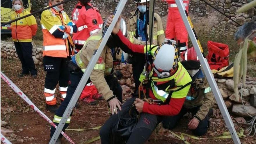 L&#039;equip dels GRAE dels Bombers i el SEM durant el rescat