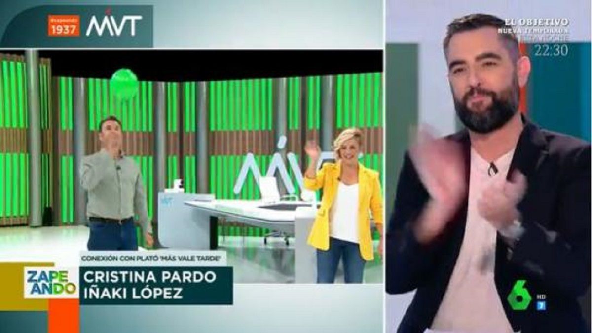 Iñaki López y Cristina Pardo viven en directo su momento más surrealista