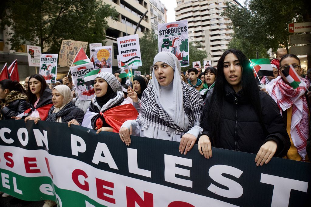 Todas las imagenes de la manifestación por la paz en Palestina de Murcia