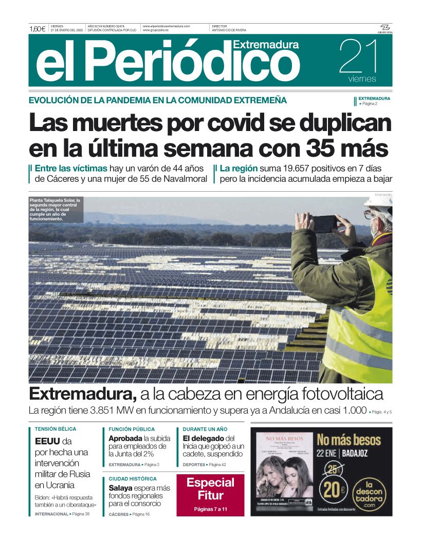 Consulta la portada correspondiente al día 21 de enero del 2022