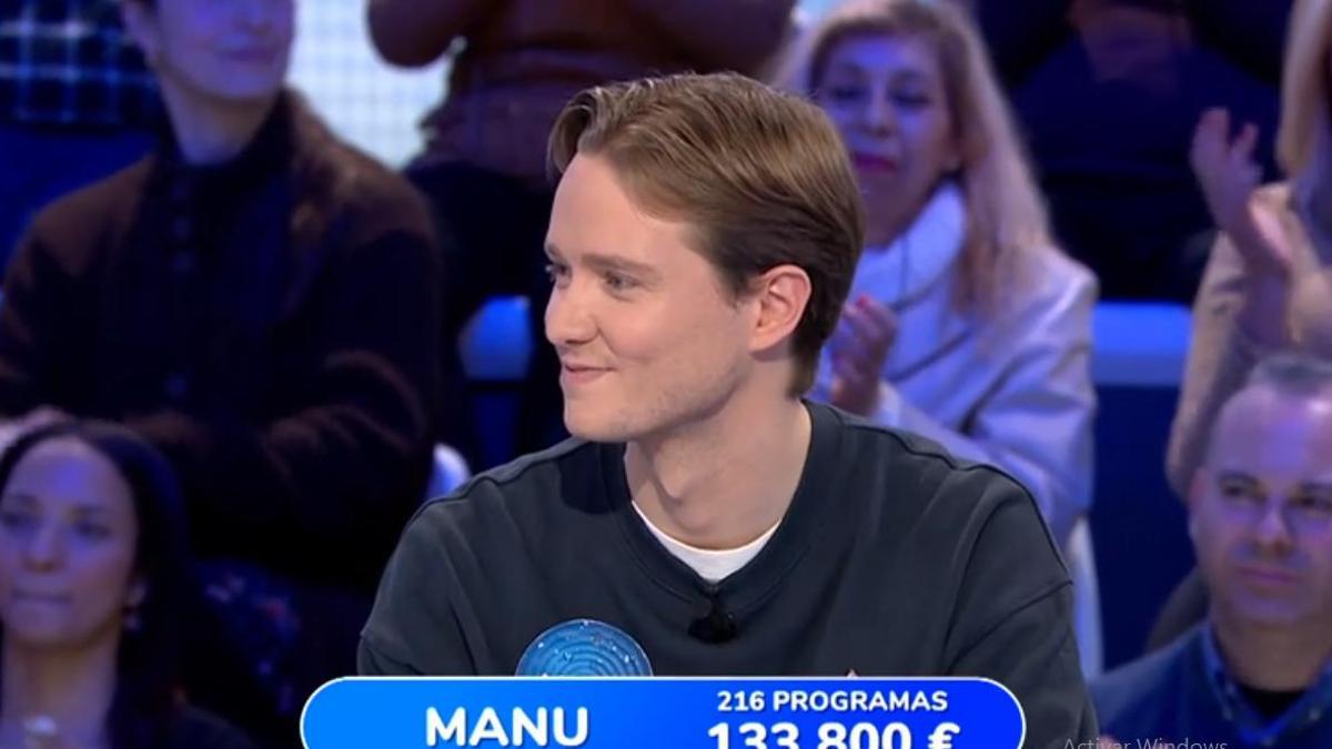 Manu durante el último programa de Pasapalabra