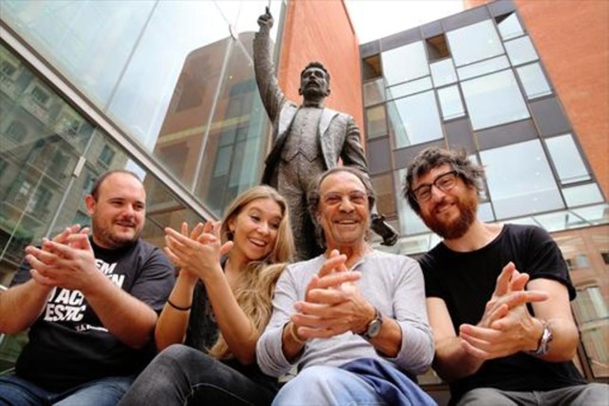 Rocío Márquez, ahir, amb Niño de Elche, Pepe Habichuela i Raül Fernández, al Palau de la Música.