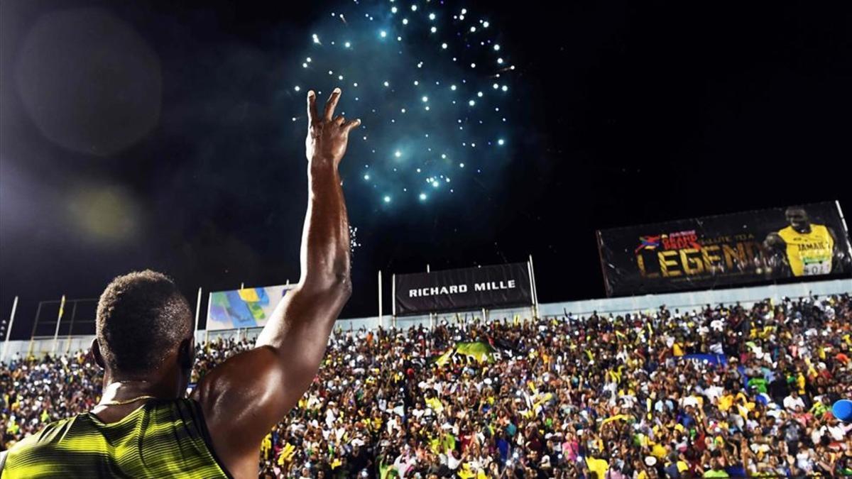 Usain Bolt, en su última carrera en Jamaica