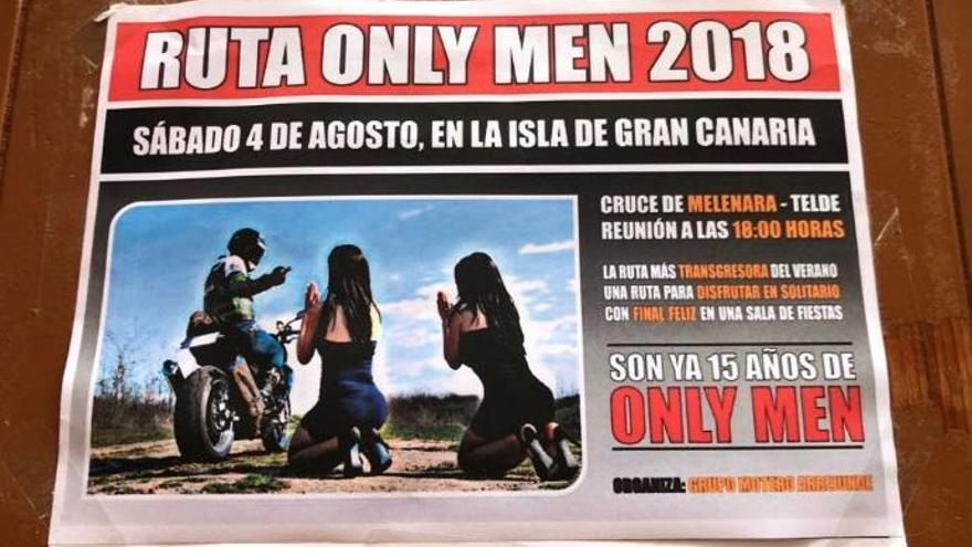 Cartel que promociona la Ruta Only Men.