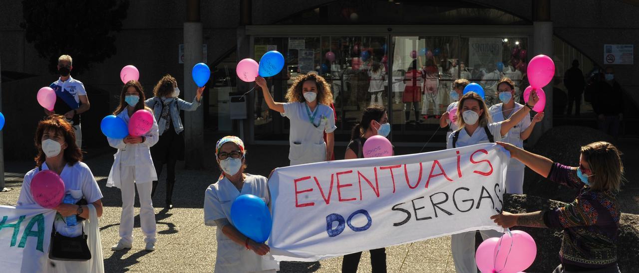 Una protesta del sindicato Prosagap contra la eventualidad, en marzo pasado