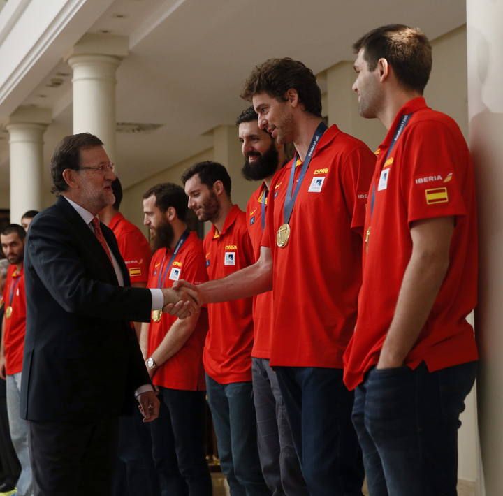 La selección, recibida en Moncloa por Rajoy