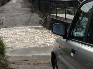 El torrent de Santa Maria, desbordat