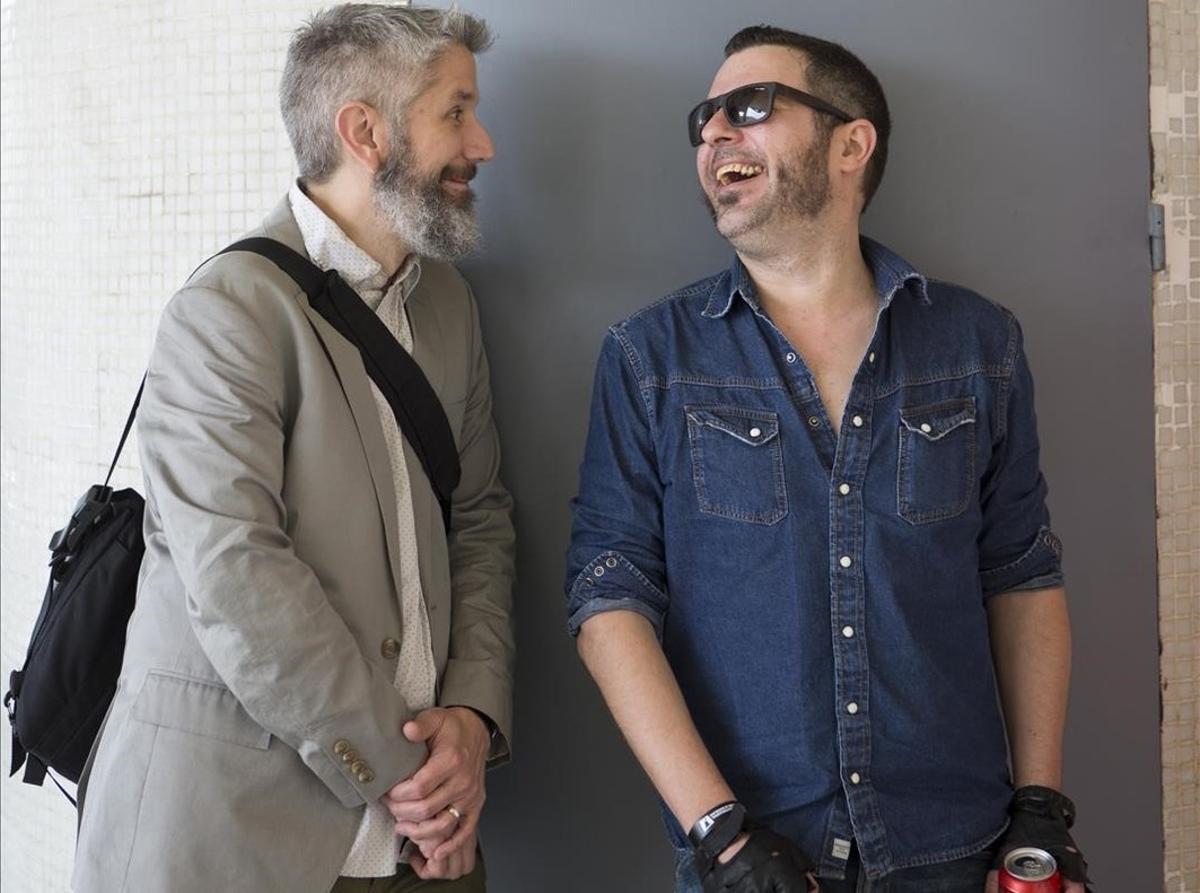 Matt Kindt y David Rubín (derecha), que han formado tándem con 'Ether', en el Salón del Cómic, el viernes.