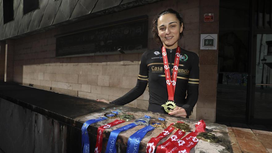 La langreana que hace historia en triatlón de invierno: &quot;Hay momentos duros en la montaña&quot;