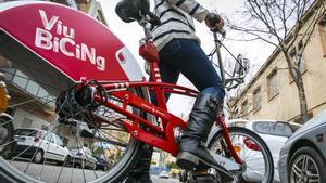 Barcelona (Barcelones)   21.03.2014.   Barcelona. Bicicleta del Bicing con el patrocinio y el logo de Vodafone.     Arxiu   DG.  140321   ex   0340   en la foto: La bici con el logo y el patrocinio de Vodafone.        FOTO:  PUIG, JOAN