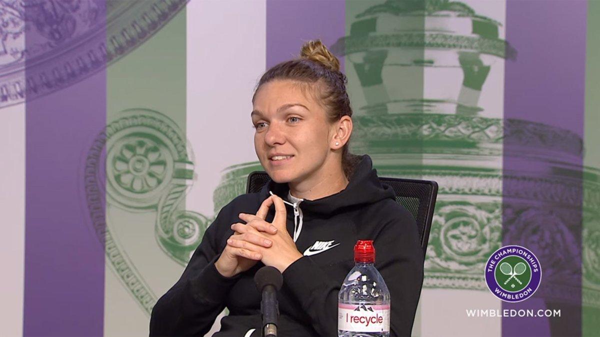 Halep, durante su rueda de prensa