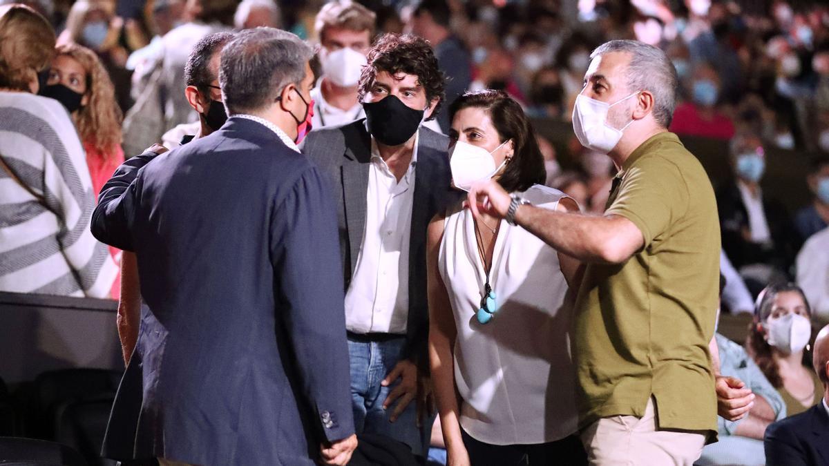 Joan Laporta, Juli Guiu, María Luisa Martínez Gistau  y Jaume Collboni, en el Festival Cap Roig.