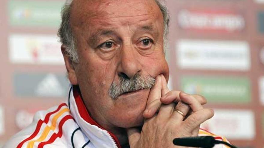 Vicente del Bosque durante la conferencia de prensa que ofreció este martes en Potchefstroom