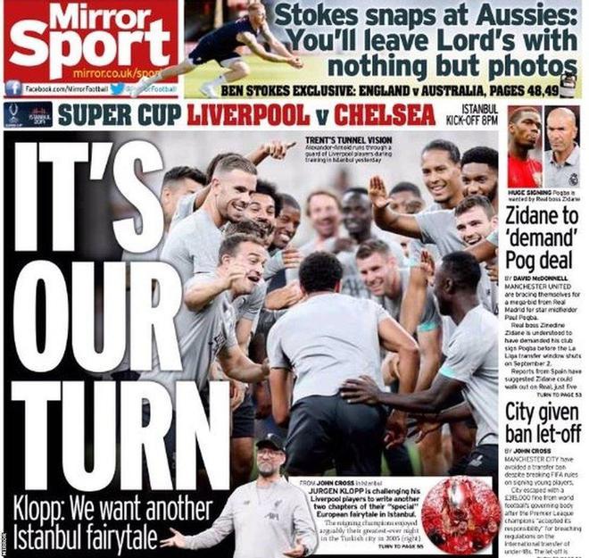 Portada de Mirror Sport del 14 de agosto