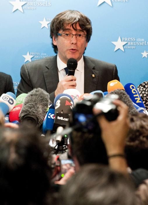 Les imatges de la compareixença de Puigdemont