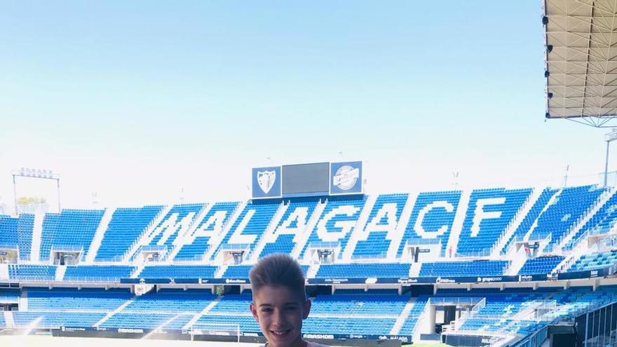 Aarón Cremades en La Rosaleda de Málaga.