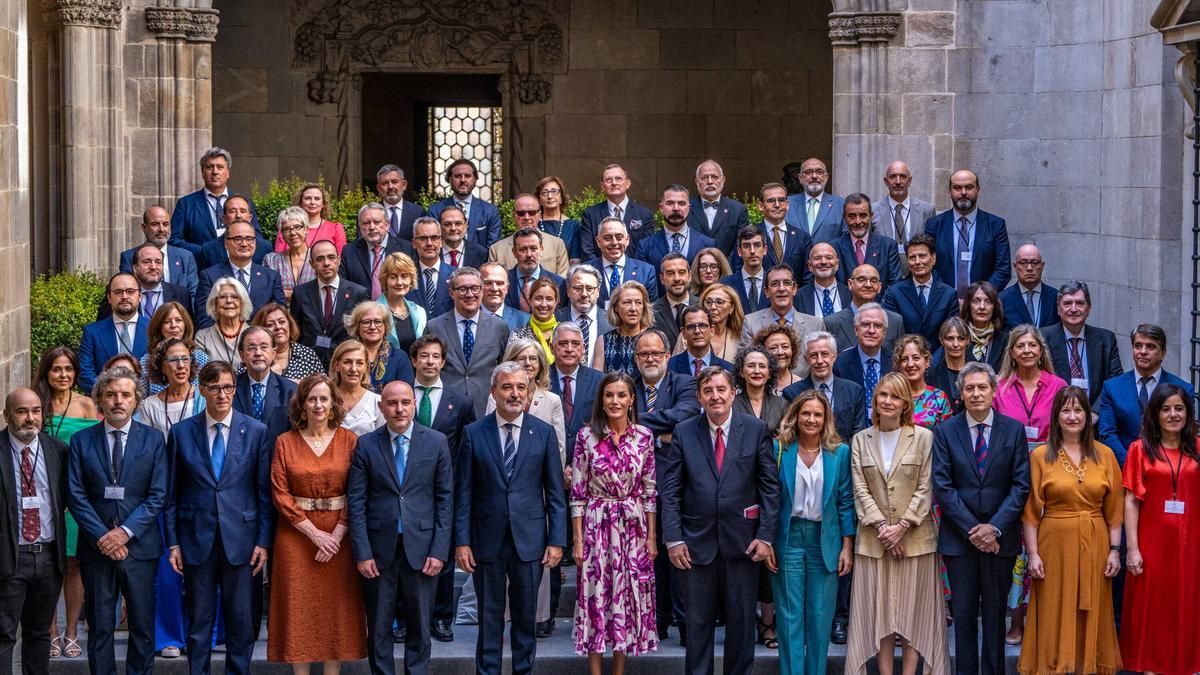 Reunión anual de directores de centros del Instituto Cervantes con la presencia de la Reina Letizia, este martes en el Ayuntamiento de Barcelona.