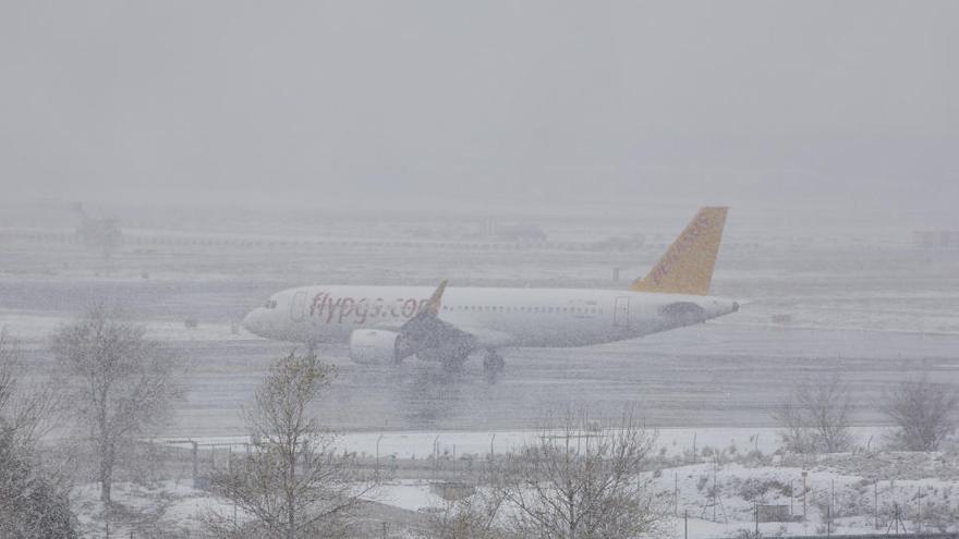 Nevada en el aeropuerto de Barajas.