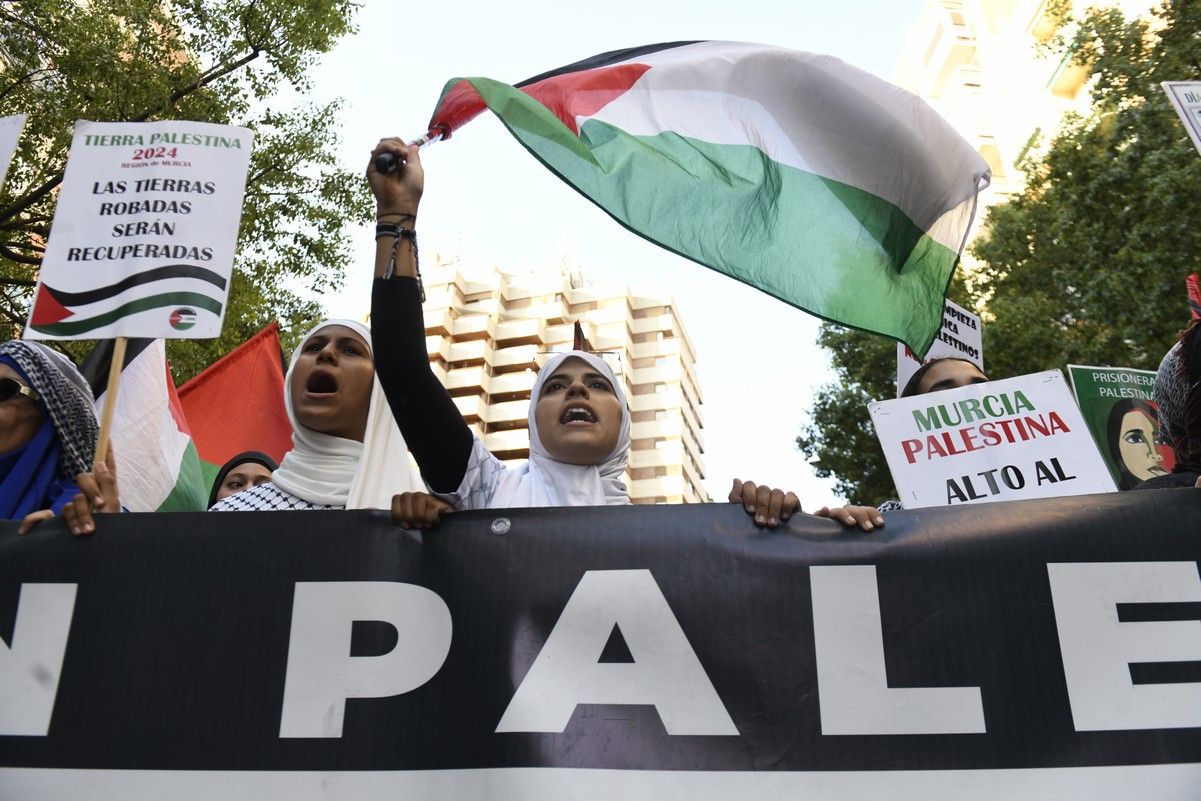 La manifestación de Murcia a favor de Gaza, en imágenes