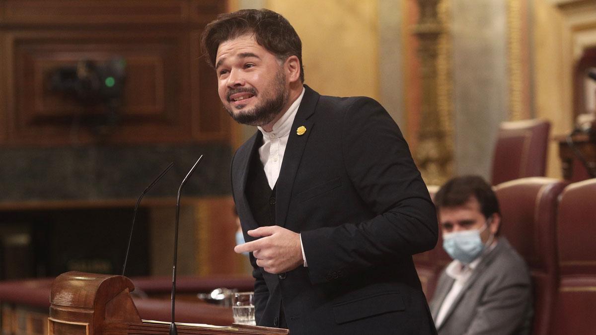 Rufián dice que hablar de pacto de Presupuestos con Cs y ERC es "mentir a sabiendas"