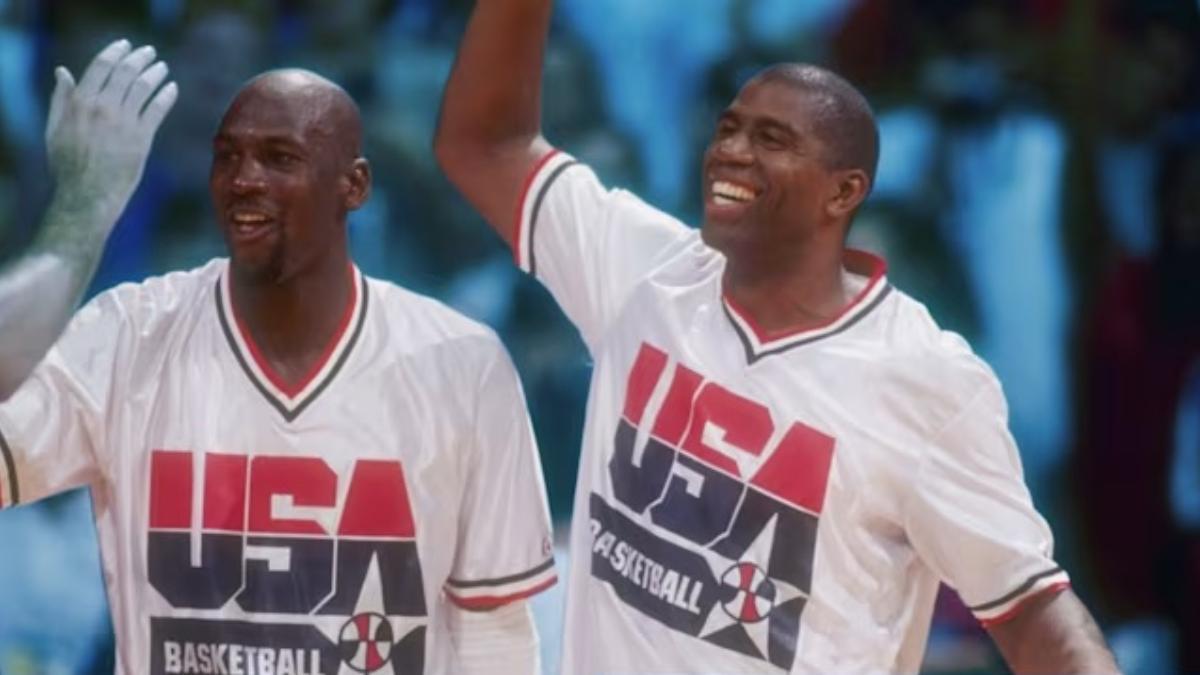 Michael Jordan y Magic Johnson, juntos en Barcelona'92