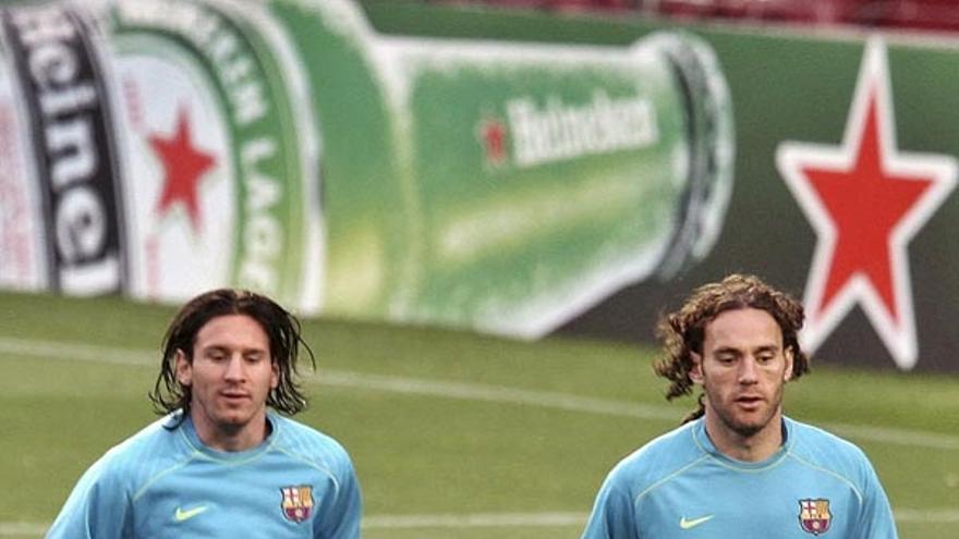 Messi Milito, en el entrenamiento de ayer.