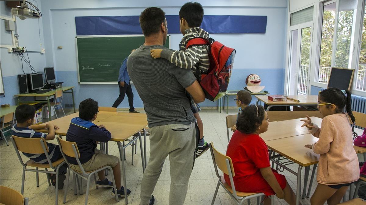 Primer dia de classe a l’institut escola El Til·ler de Barcelona, el passat 12 de setembre. 